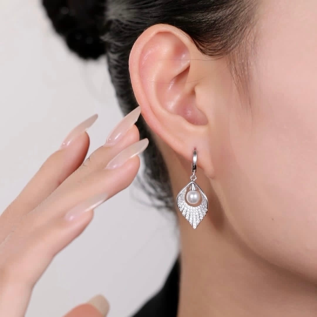 Leaf Earrings In Silver 925% Silver