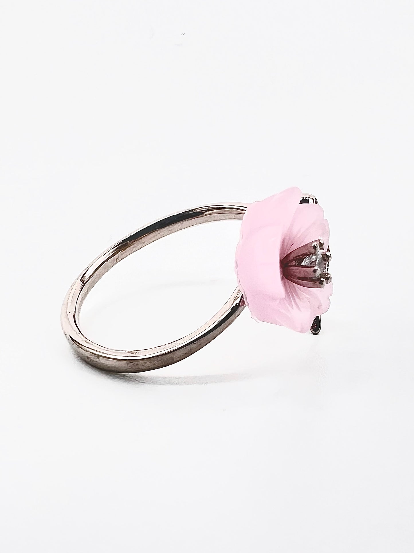 Pink Pearl Silver Ring