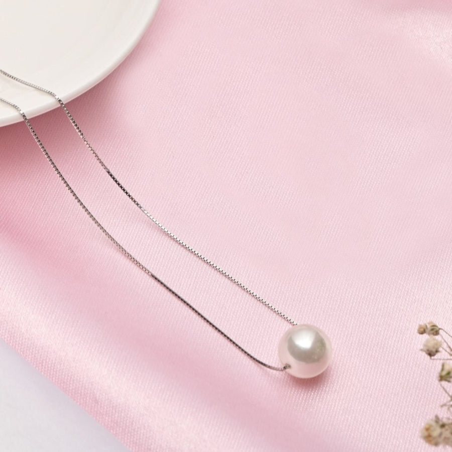 Sterling Silver Pearl Beaded Chain