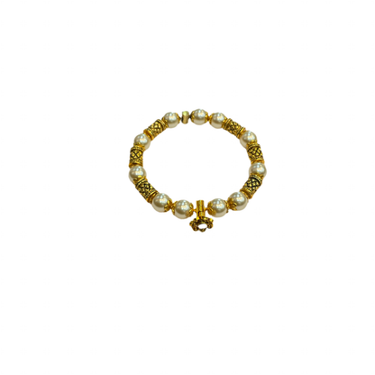 Silver pearl Bangle