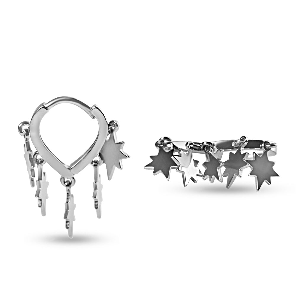 Silver Star Earrings