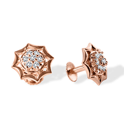 Silver earrings Rosegold Polish