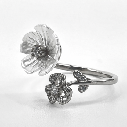 White Silver Pearl Ring