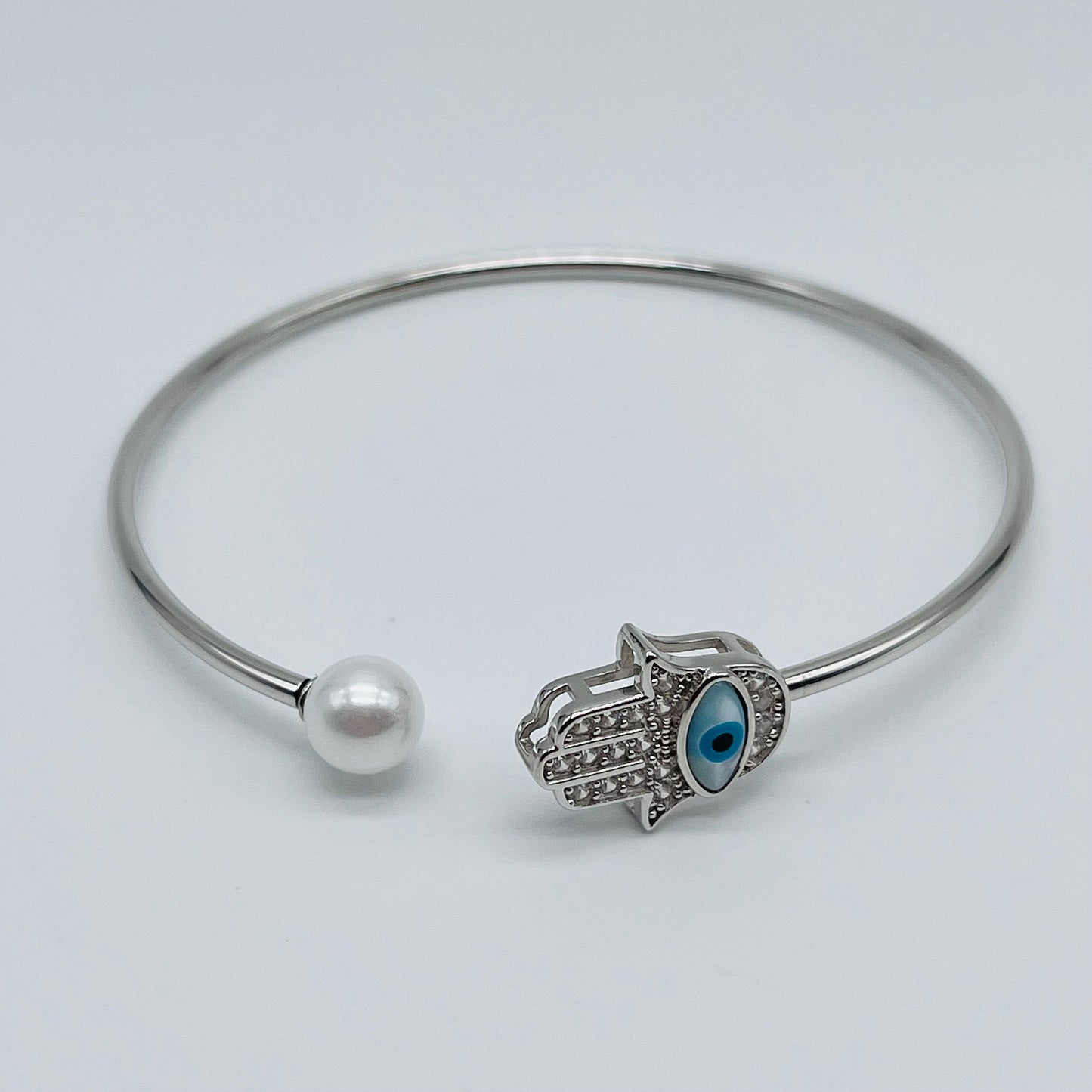SILVER ZIRCON EVIL-EYE BRACELET