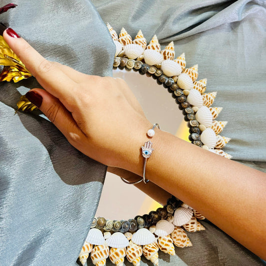 SILVER ZIRCON EVIL-EYE BRACELET