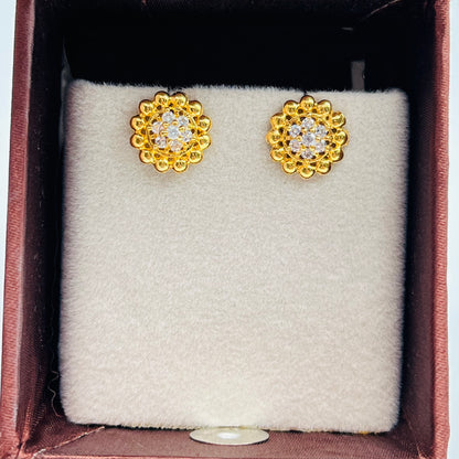 Pure Silver Gold Polished Studs