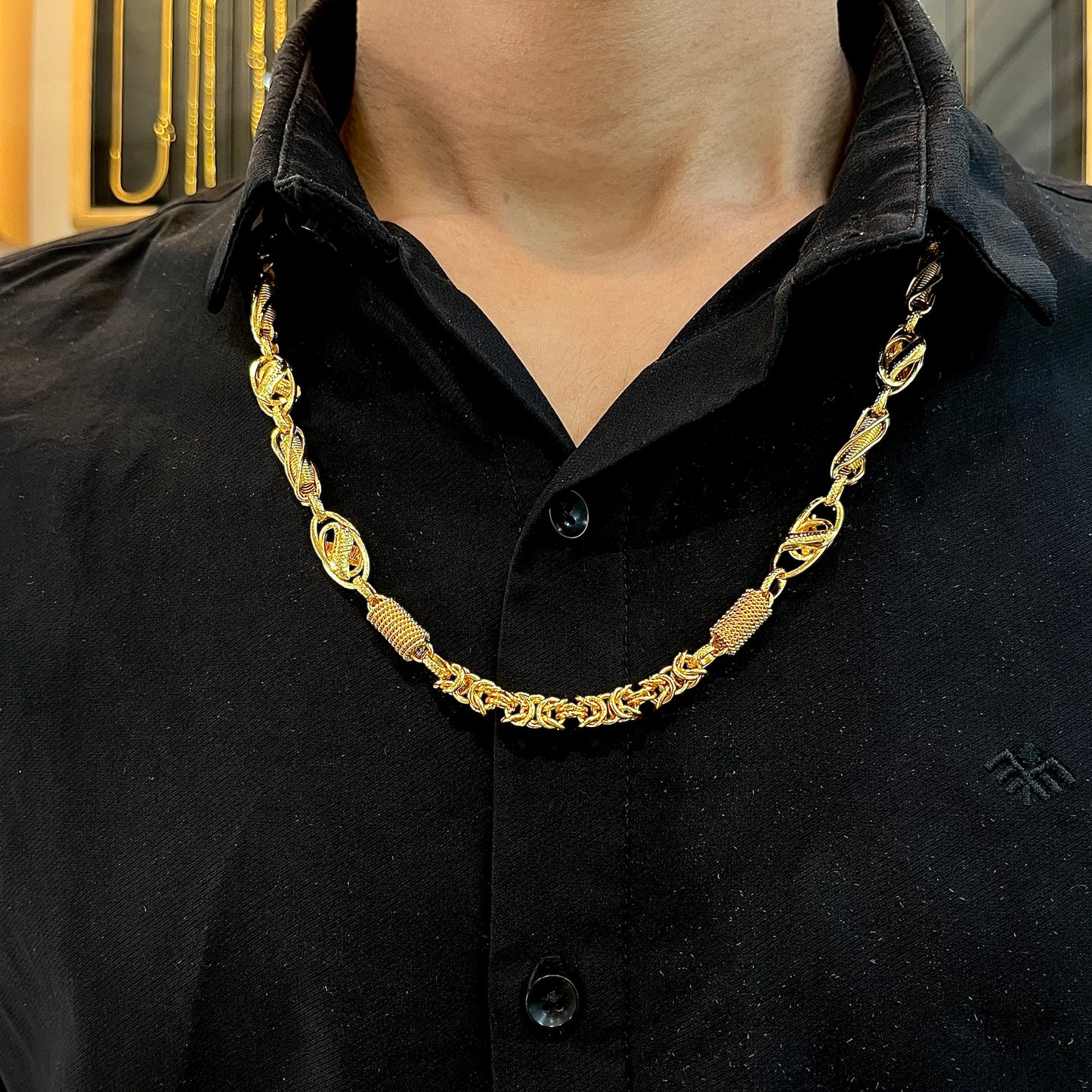 High Quality Indian Polished Gold Plated Gold Chain for Men
