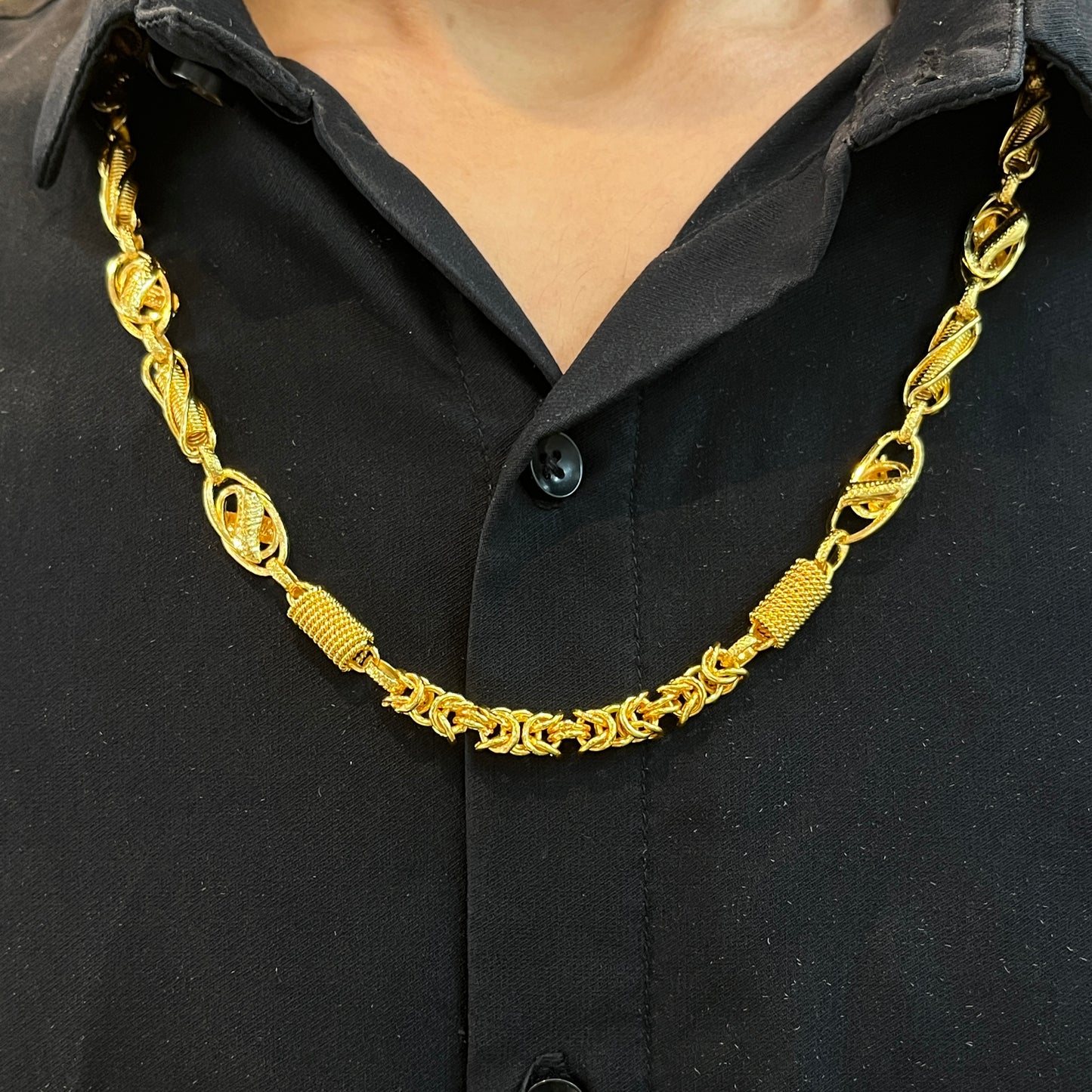 High Quality Indian Polished Gold Plated Gold Chain for Men