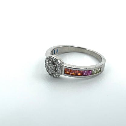 Rainbow Ring 92.5 Sterling Silver