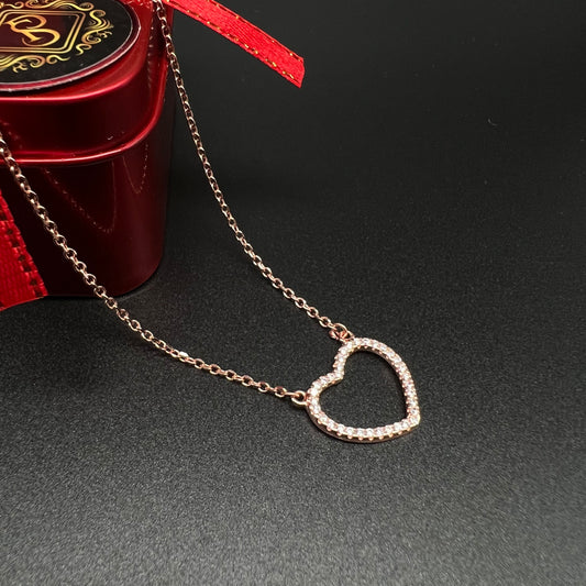 Silver Hearth Necklace in Rose Gold
